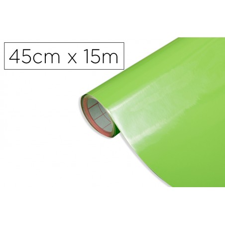 Rollo adhesivo d c fix verde manzana ancho 45 cm largo 15 mt