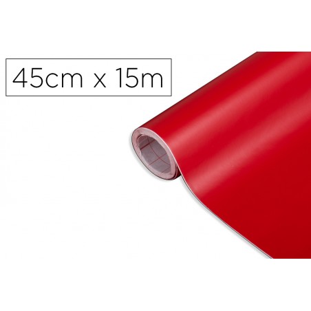 Rollo adhesivo d c fix rojo senales mate ancho 45 cm largo 15 mt