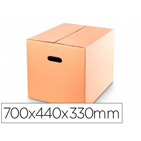 Caja para embalar q connect americana ultrarresistente conasas carton canal doble 7 mm color kraft 700x440x330 mm