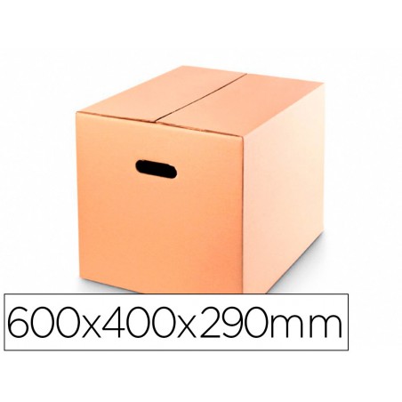 Caja para embalar q connect americana ultrarresistente conasas carton canal doble 7 mm color kraft 600x400x290 mm