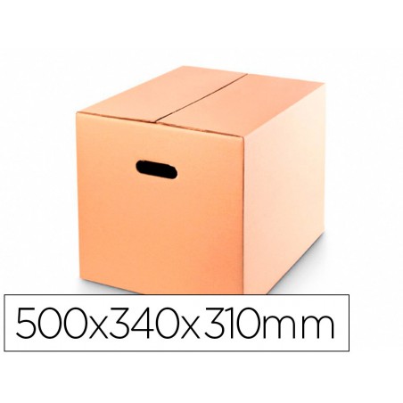 Caja para embalar q connect americana ultrarresistente conasas carton canal doble 7 mm color kraft 500x340x310 mm