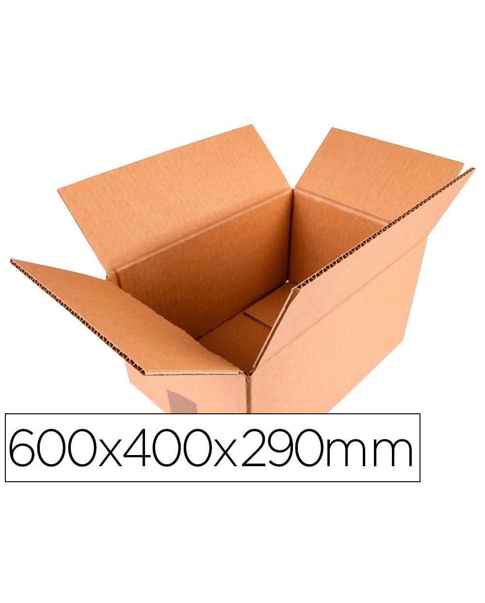 Caja para embalar q connect americana ultrarresistente carton reciclado canal doble 7mm color kraft 600x400x290 mm