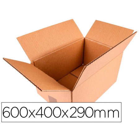 Caja para embalar q connect americana ultrarresistente carton reciclado canal doble 7mm color kraft 600x400x290 mm