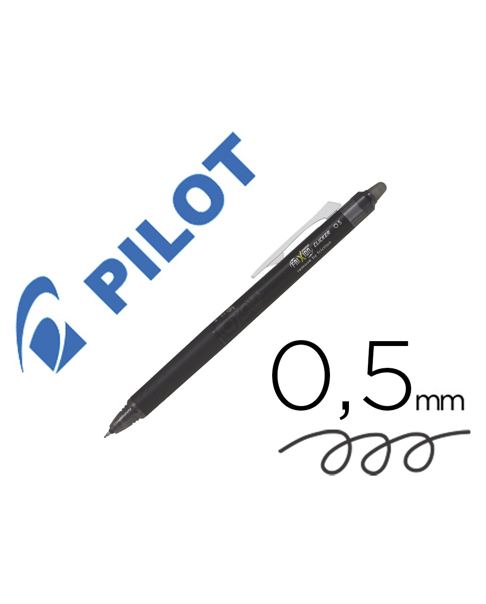 Boligrafo pilot frixion point clicker borrable 05 mm negro