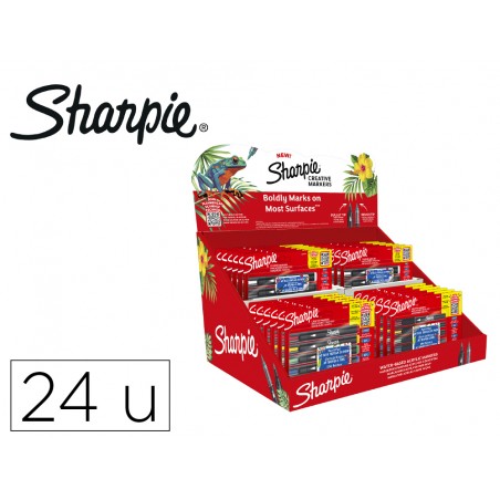 Rotulador sharpie acrylic punta redonda pincel expositor de 24 unidades colores surtidos