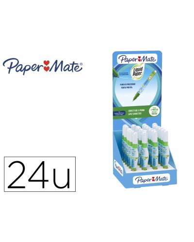 Corrector paper mate lapiz liquid paper 7 ml expositor de 24 unidades