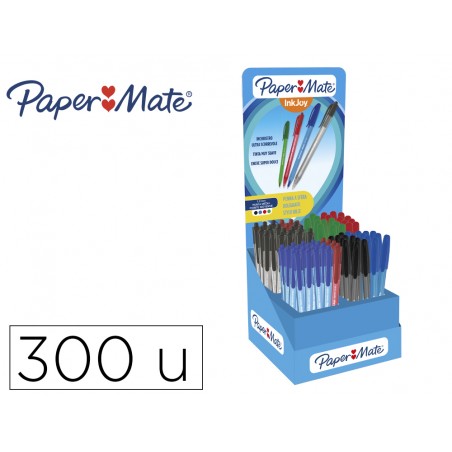 Boligrafo paper mate inkjoy 100 cap rt expositor de 300 unidades colores surtidos