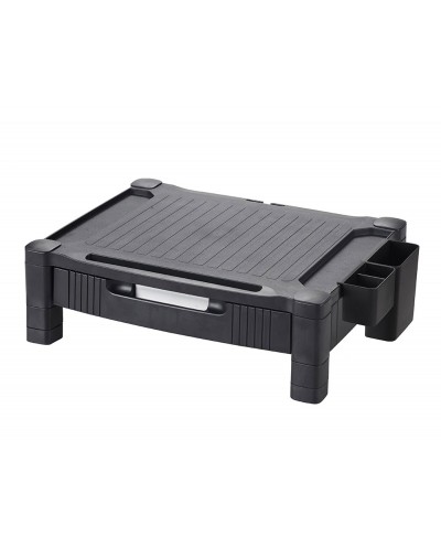 Soporte q connect para monitor impresora ajustable altura 103cm a 133cm con cajon color negro 434x336x133 mm