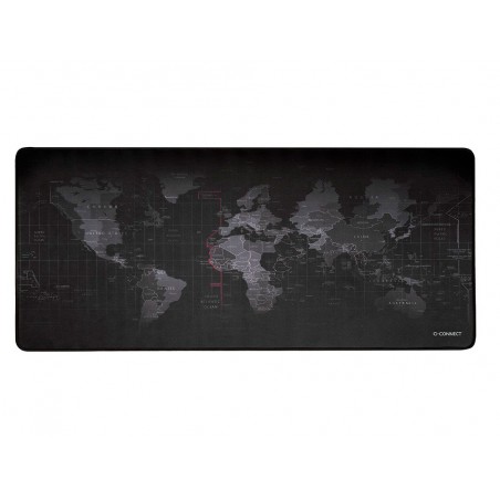 Alfombrilla para raton q connect xxl negra con diseno mapa del mundo 900x400 mm