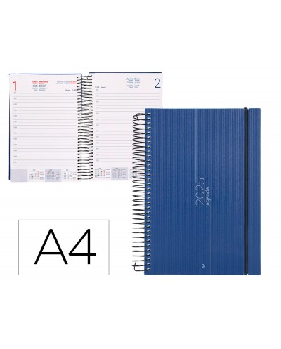 Agenda encuadernada liderpapel olbia a4 2025 dia pagina color azul papel 60 gr