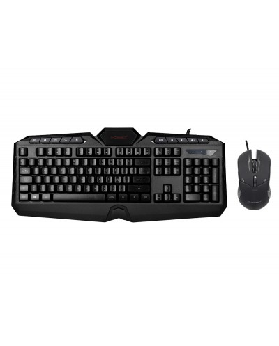 Set teclado y raton q connect gaming con cable e iluminacion led color negro