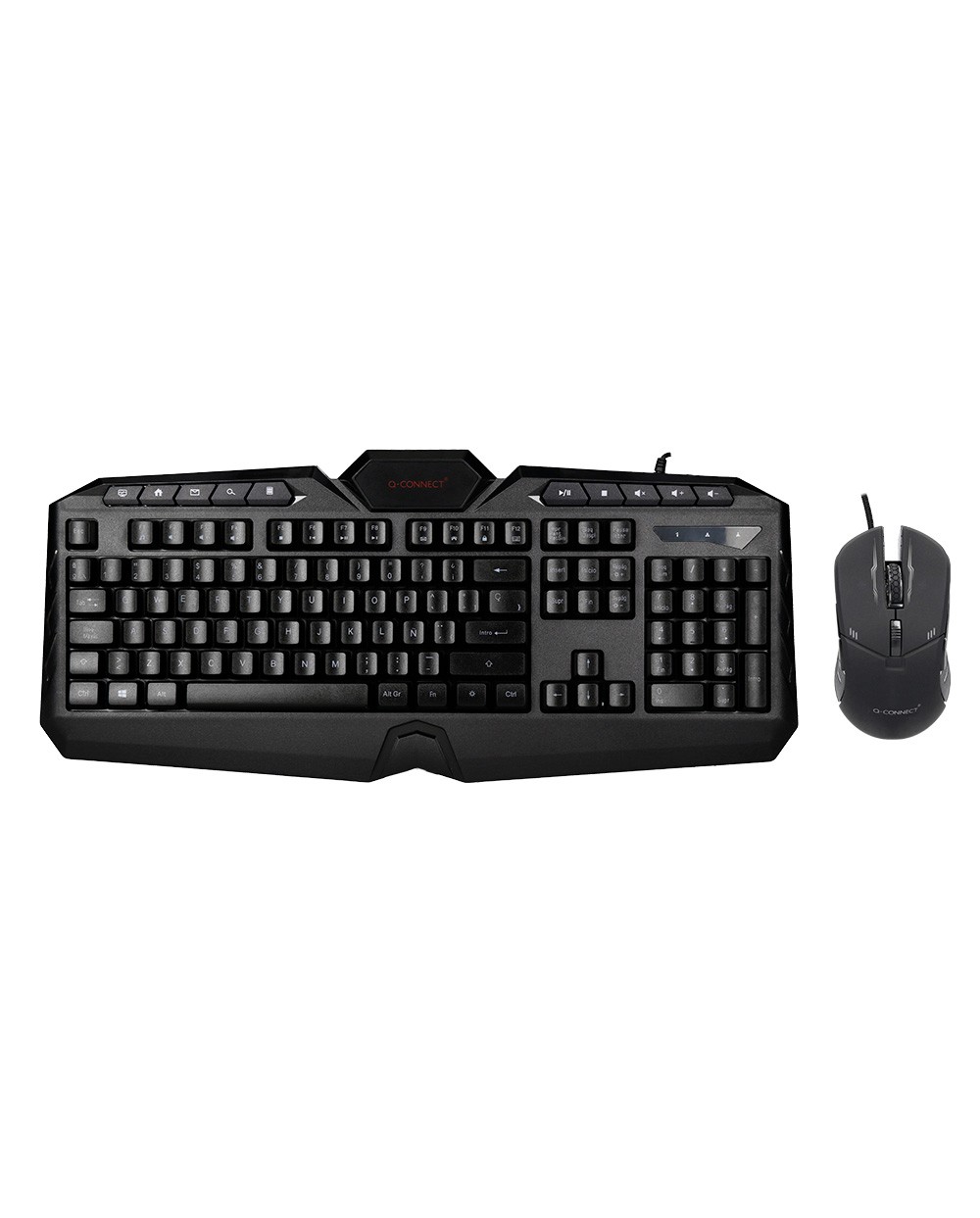 Set teclado y raton q connect gaming con cable e iluminacion led color negro