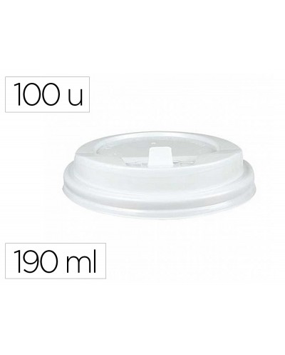 Tapa para vaso bunzl 190 ml poliestireno con orificio paquete de 100 unidades