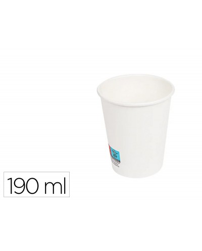 Vaso de papel blanco bunzl reciclable pefc 190 ml apto bebidas frias y calientes paquete de 50 unidades