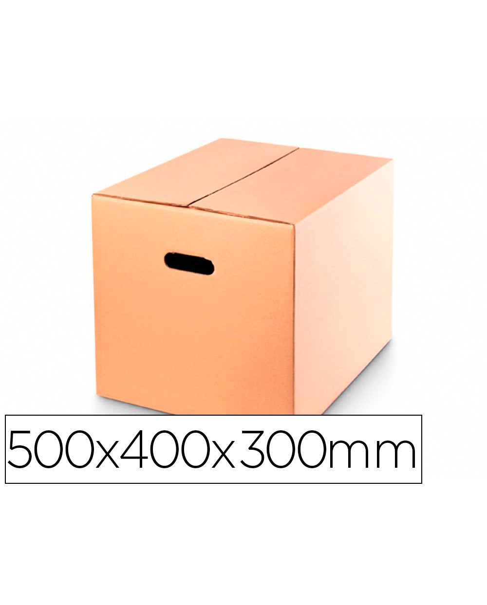 Caja para embalar q connect americana con fondo automaticoy asas carton canal simple 5 mm color kraft 500x400x300 mm