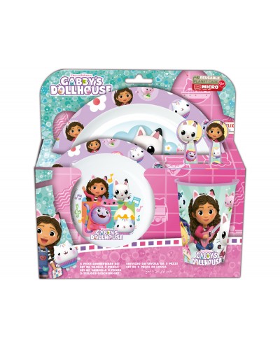 Set micro safta kids 5 piezas en estuche gabby s dollhouse party 240x245x55 mm