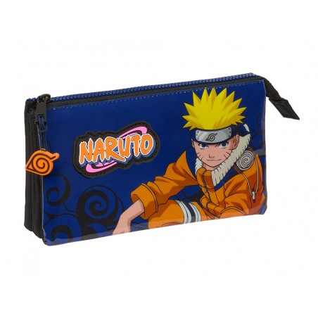 Bolso escolar portatodo safta triple naruto ninja 120x220x30 mm