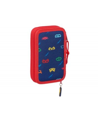 Plumier escolar safta doble pequeno 28 piezas pjmasks ready 195x125x40 mm