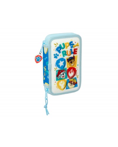 Plumier escolar safta doble pequeno 28 piezas paw patrol pups rule 195x125x40 mm