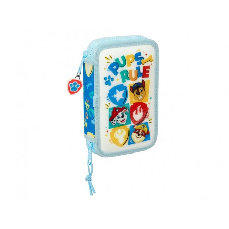 Plumier escolar safta doble pequeno 28 piezas paw patrol pups rule 195x125x40 mm