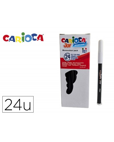 Rotulador carioca joy monocolor negro caja de 24 unidades