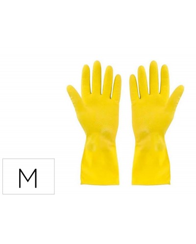 Guantes de latex satinados con relieve anti deslizante sin polvo par talla mediana