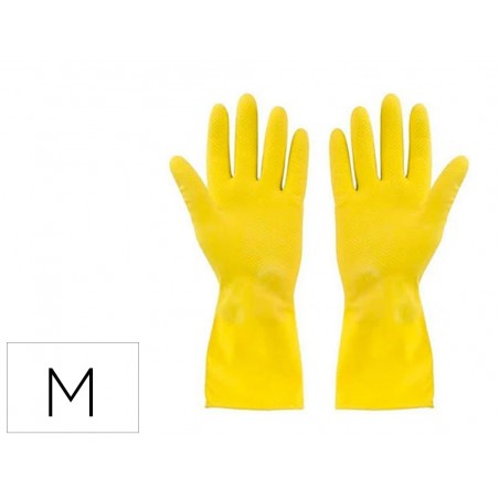 Guantes de latex satinados con relieve anti deslizante sin polvo par talla mediana