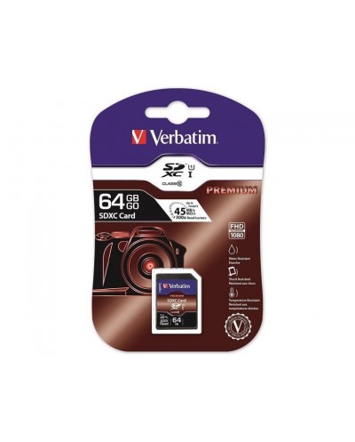 Tarjetas de memoria verbatim verbatim premium sdxc c10 u1 64gb