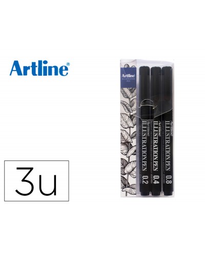 Rotulador artline calibrado micrometrico negro illustration pen billetera ek 280w3iln resistente al