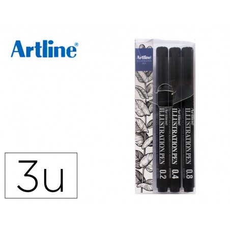 Rotulador artline calibrado micrometrico negro illustration pen billetera ek 280w3iln resistente al