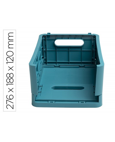 Caja plegable exacompta midi skandi polipropileno reciclado color azul pacifico 276x188x120 mm