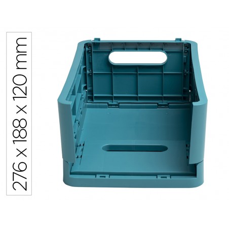 Caja plegable exacompta midi skandi polipropileno reciclado color azul pacifico 276x188x120 mm