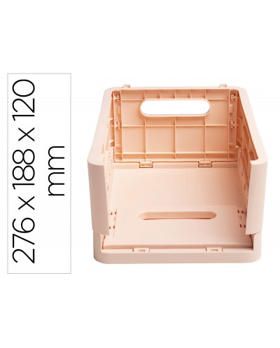 Caja plegable exacompta midi skandi polipropileno reciclado color nude 276x188x120 mm