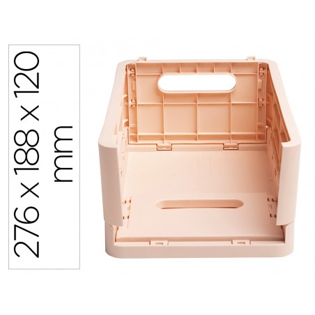 Caja plegable exacompta midi skandi polipropileno reciclado color nude 276x188x120 mm