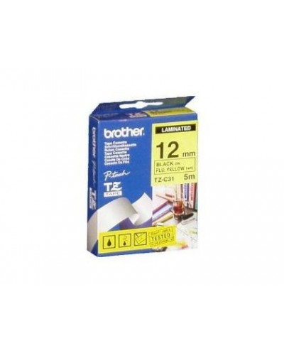 Cinta para etiquetadores brother cinta rotuladora amarillo fluor12