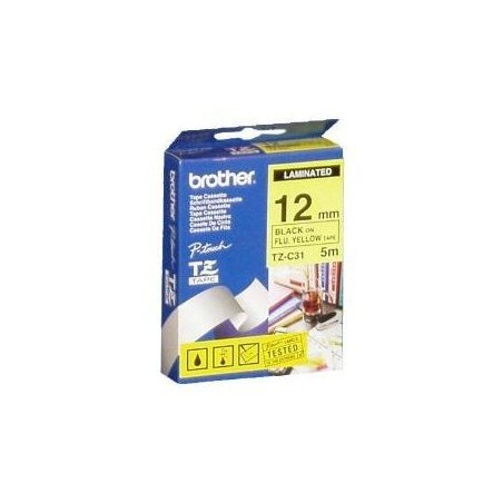 Cinta para etiquetadores brother cinta rotuladora amarillo fluor12