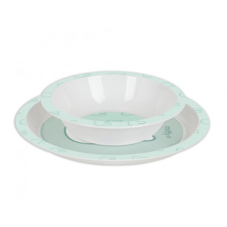 Set de platos cubiertos y vaso safta miffy menta 260x260x90 mm