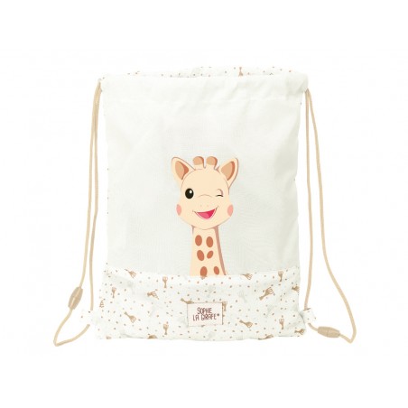 Saco plano safta junior reciclado y repelente agua sophie la girafe cookie 340x260x10 mm