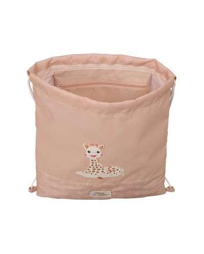 Saco plano safta junior reciclado y repelente agua sophie la girafe cookie 340x260x10 mm