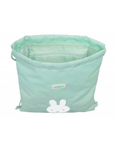 Saco plano safta junior reciclado y repelente agua miffy menta 340x260x10 mm