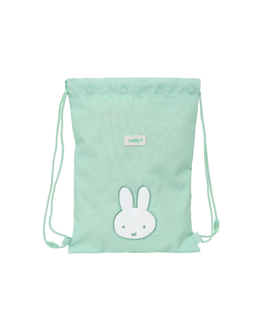 Saco plano safta junior reciclado y repelente agua miffy menta 340x260x10 mm