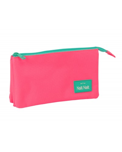 Bolso escolar portatodo safta triple nait nait rosa fluor 120x220x30 mm