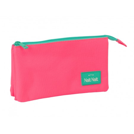 Bolso escolar portatodo safta triple nait nait rosa fluor 120x220x30 mm