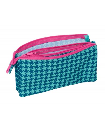 Bolso escolar portatodo safta triple nait nait pata de gallo verde 120x220x30 mm