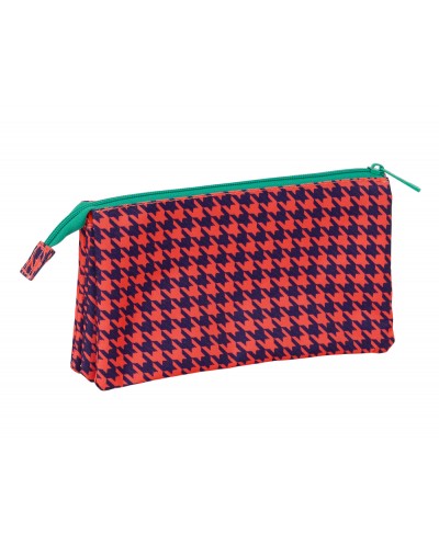 Bolso escolar portatodo safta triple nait nait pata de gallo coral 120x220x30 mm