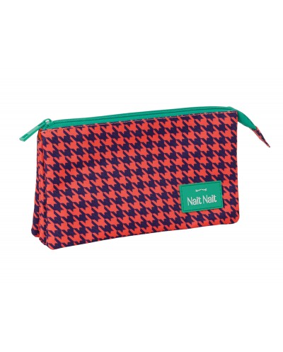 Bolso escolar portatodo safta triple nait nait pata de gallo coral 120x220x30 mm