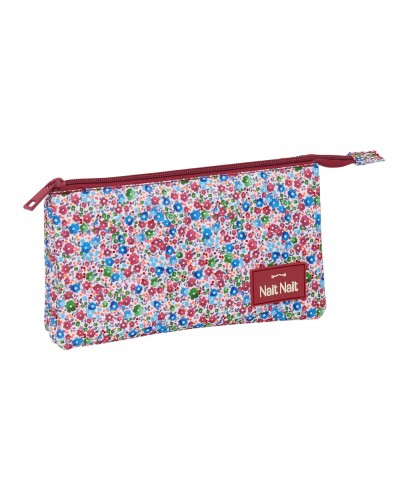 Bolso escolar portatodo safta triple nait nait floresistente coimbra burdeos 120x220x30 mm