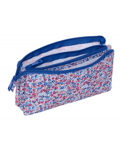 Bolso escolar portatodo safta triple nait nait floresistente coimbra azul 120x220x30 mm