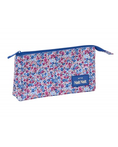 Bolso escolar portatodo safta triple nait nait floresistente coimbra azul 120x220x30 mm