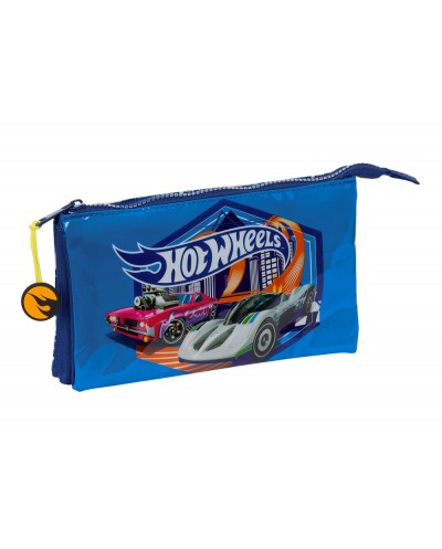 Bolso escolar portatodo safta triple hot wheels sonny 120x220x30 mm